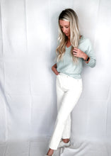 Load image into Gallery viewer, Avery Asymmetrical White Jeans