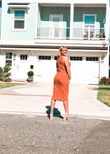 Load image into Gallery viewer, Aurora Mock Neck Ribbed Midi