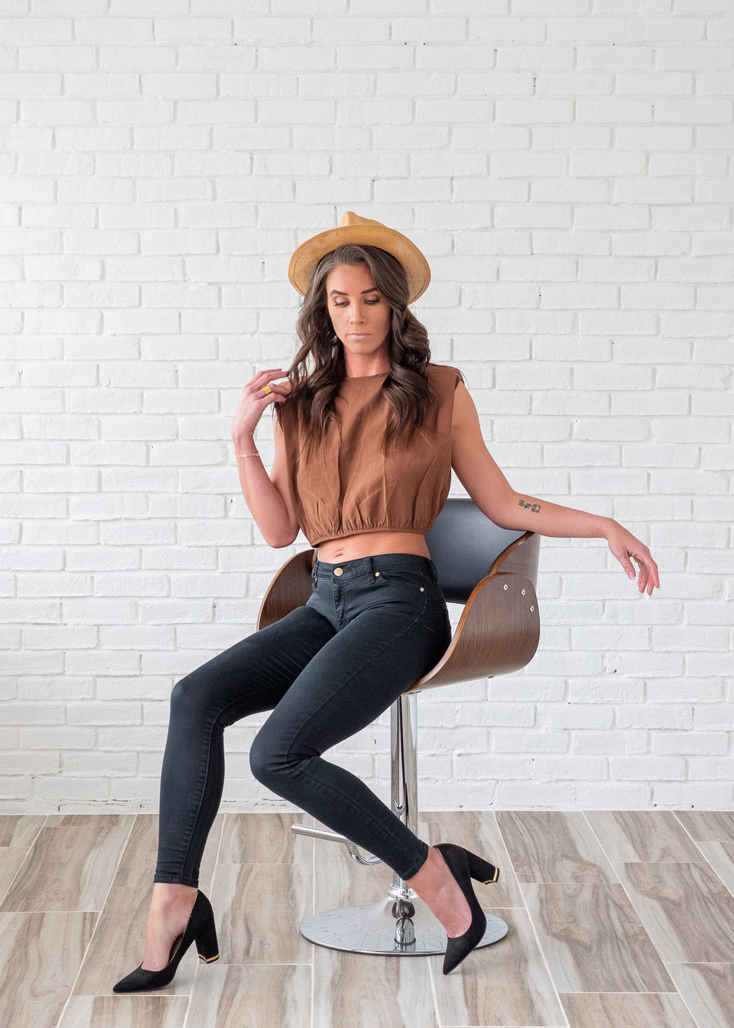 Lucille Cropped Shoulder Tee